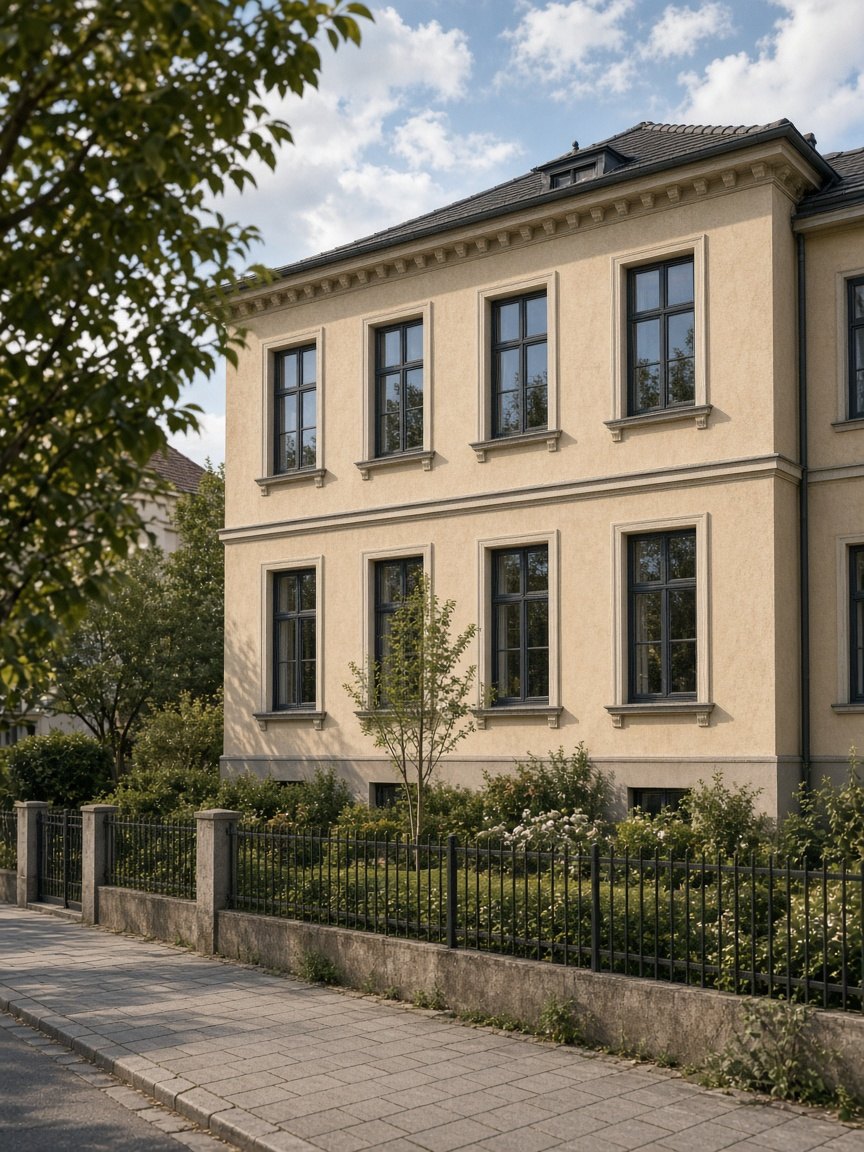 Stadthaus mit Garten an einer ruhigen Straße
